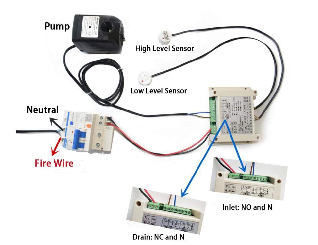 Automatic Water Level Controller with Two Non Contact Sensors 1 Meter Cable E8407