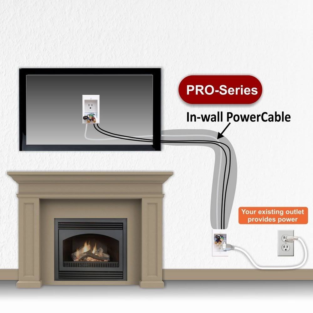 Dual In-Wall Cable Management for Wall-Mounted TVs, 24& Romex Cable L15525