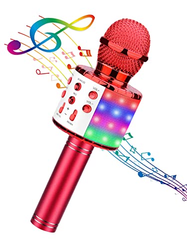 4 in 1 Wireless Karaoke Microphone with LED Lights S5398