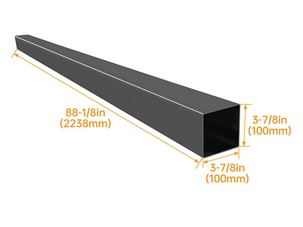 RV Rear Bumper 14 Gauge Steel 4" x 4" with Bumper Plugs W41636