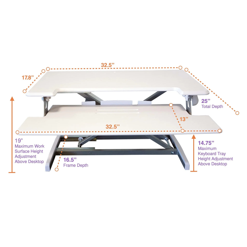 Height Adjustable Standing Desk with Keyboard Tray P364