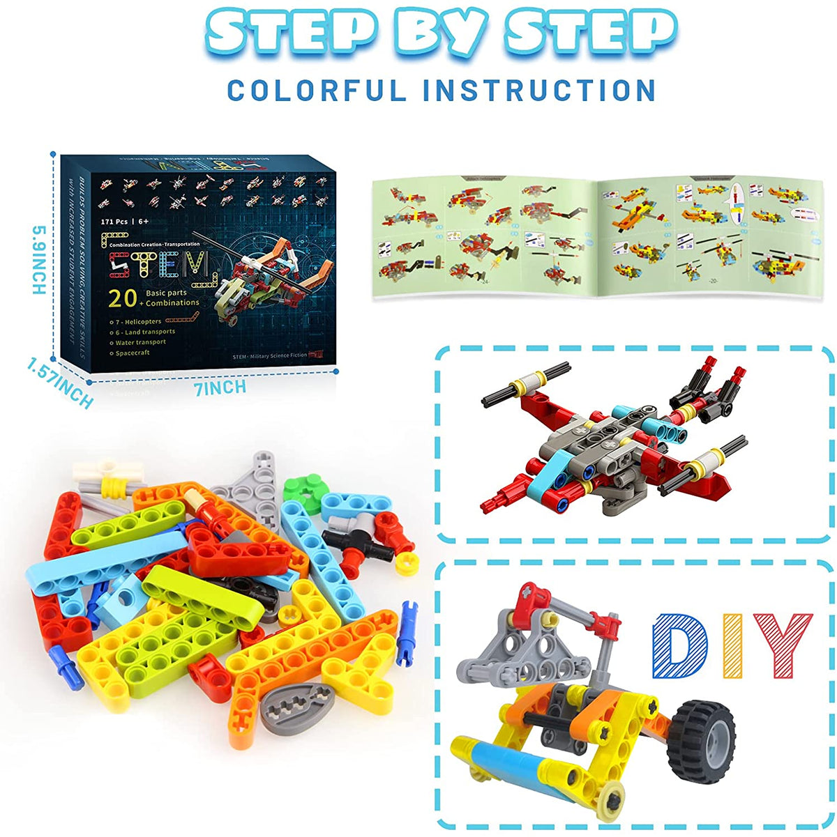 171Pcs 20-in-1 STEM Building Toys Construction Set Y3890