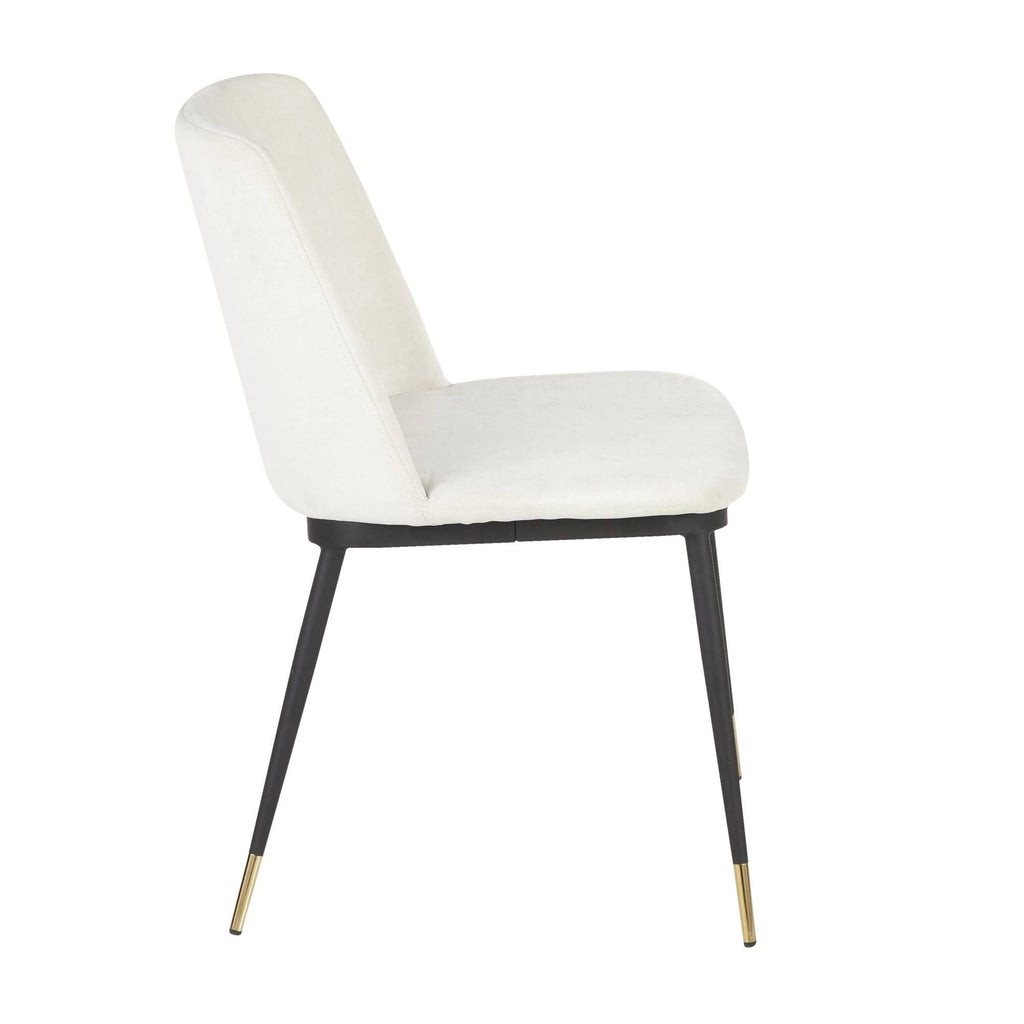 Black Metal Legs Cream Fabric Contemporary Chair G281688