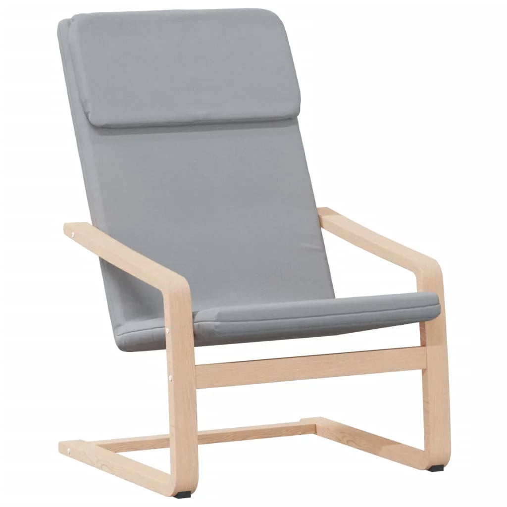 Light Gray Fabric Relaxing Chair with Footstool J7602