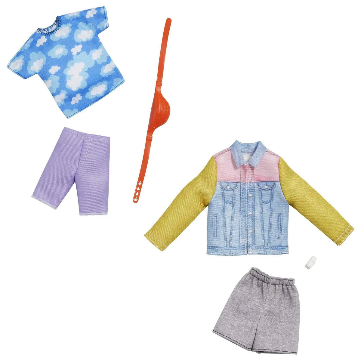 Barbie Fashion Pack Long Sleeve Denim Jacket & Flower Outfit & Two Accessories R740