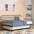 Black Full Metal Daybed with Twin Trundle Bed N48210