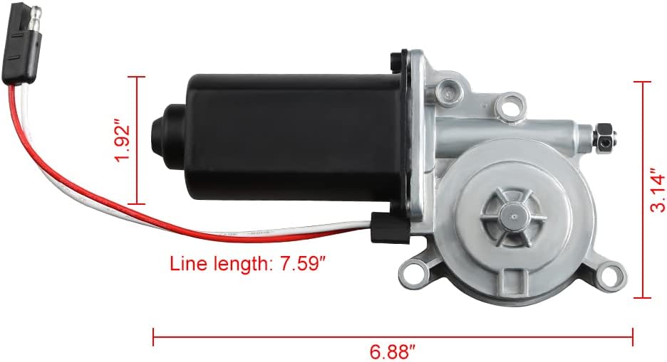 RV Awning Motor Replacement with Single 2-Way Connector, 12-Volt DC, 75-RPM G37855