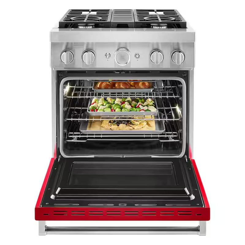 Passion Red 4-Burner Dual Fuel Freestanding Smart Range F27074