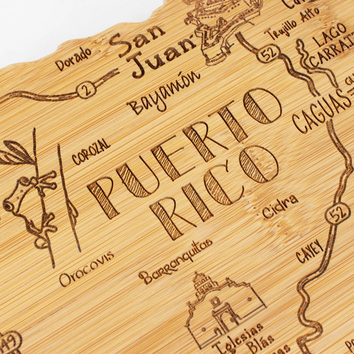 Puerto Rico Shaped Serving and Cutting Board H78998