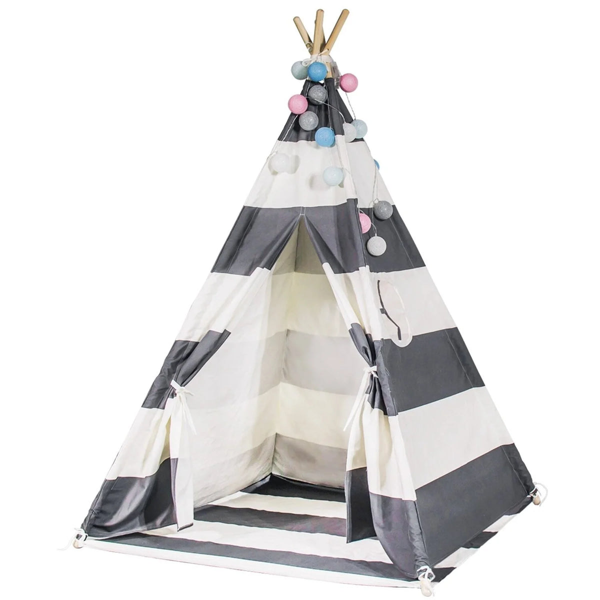 Teepee Tent for Kids with Carry Case, Canvas Toys - 1pc O5492