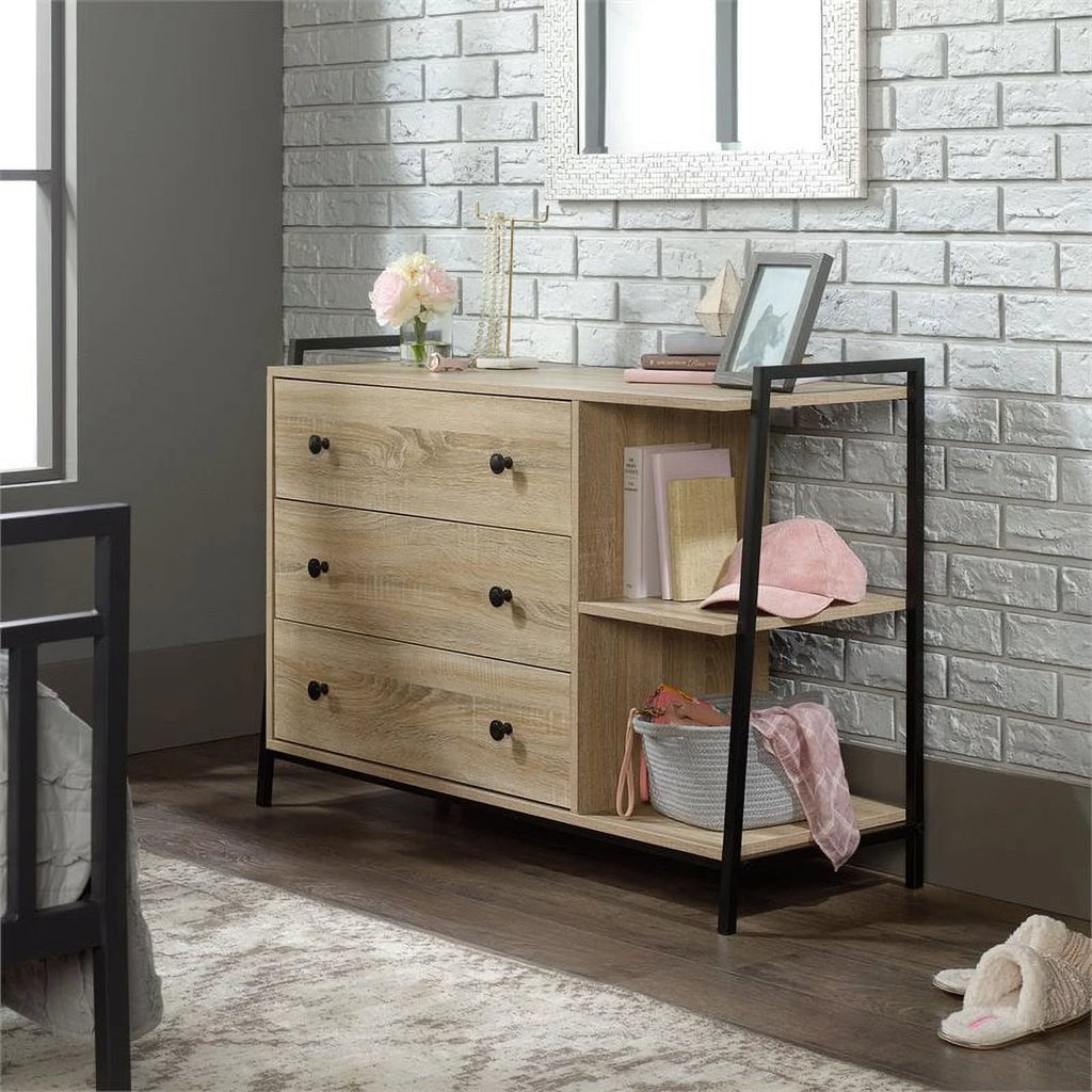 3 Drawer Engineered Wood and Metal Dresser W283153