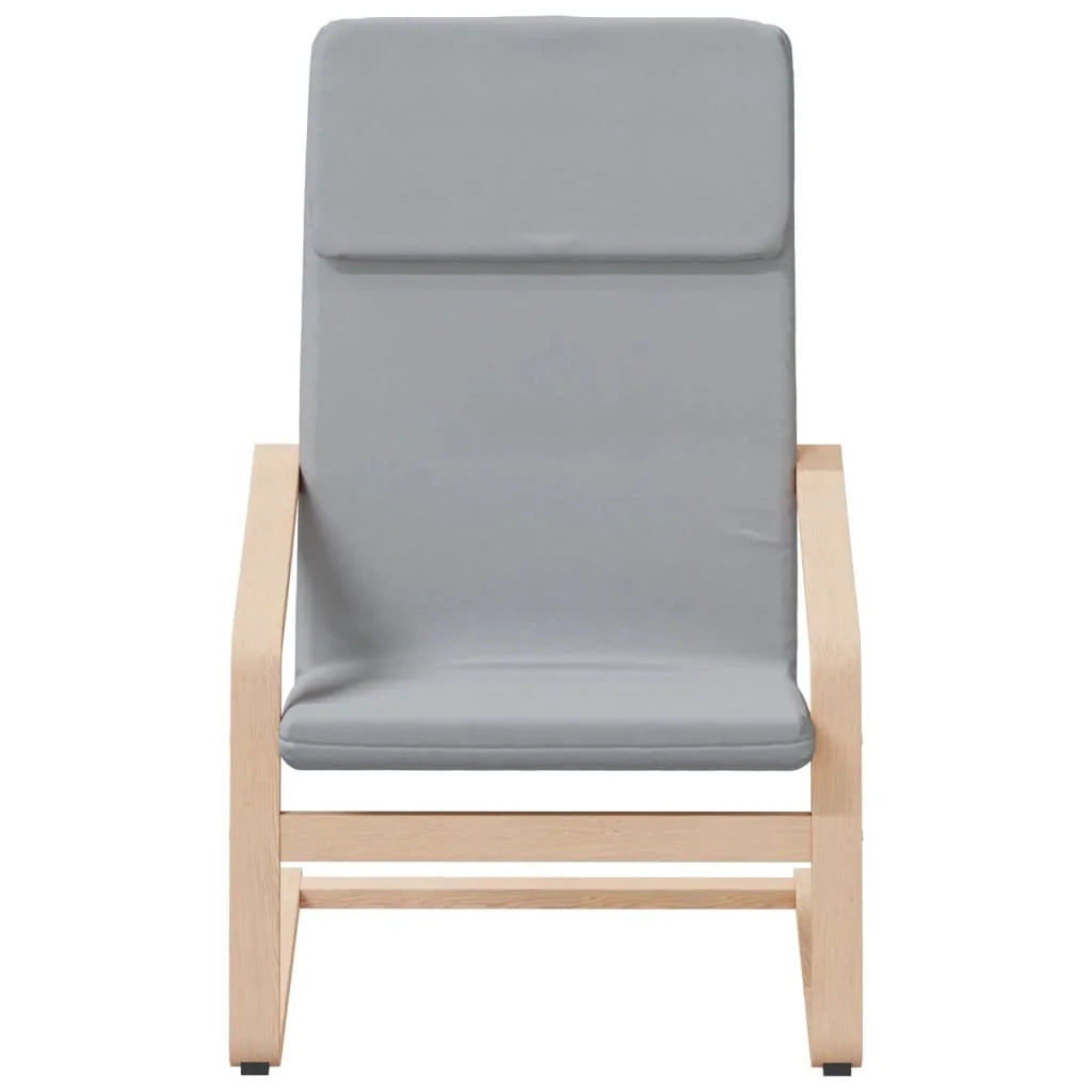 Light Gray Fabric Relaxing Chair with Footstool J7602
