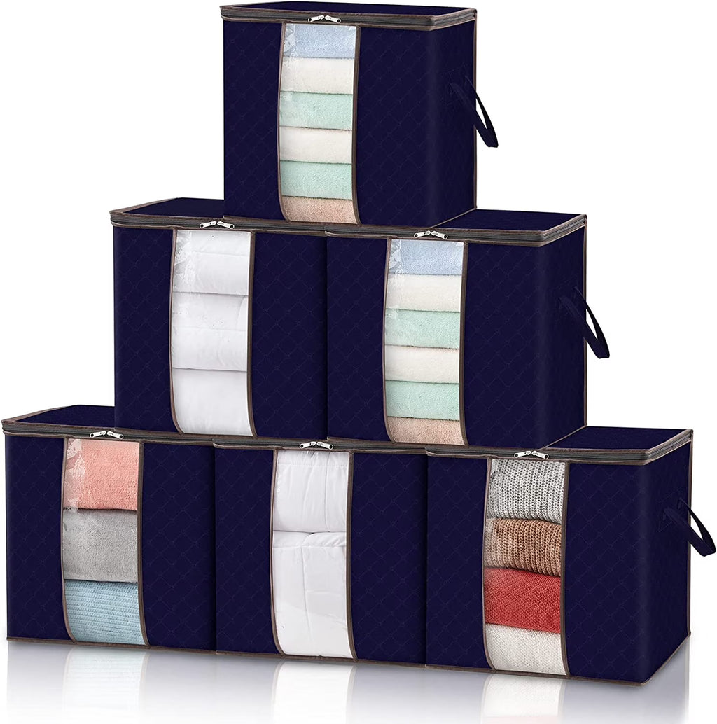 Blue 90L Clothes Storage Bag 6 Pack T247