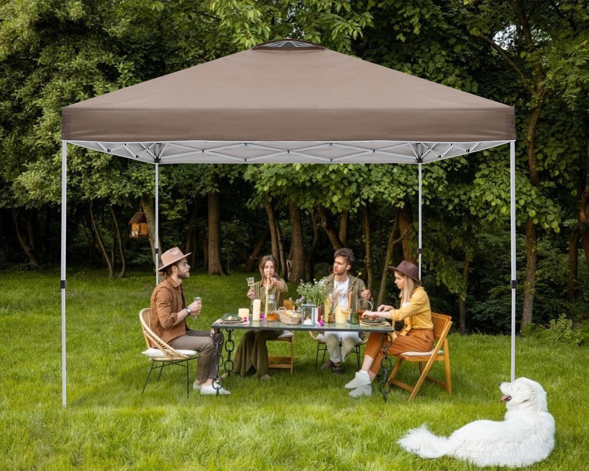 10X10FT Pop Up Canopy Tent with Wheeled Bag D756