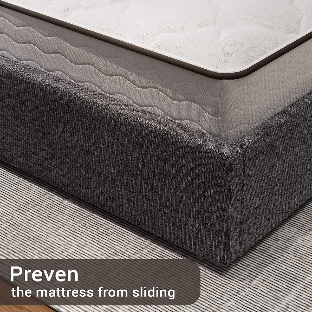 Queen Upholstered Platform Bed Frame with 4 Storage Drawers and LED Headboard V5748