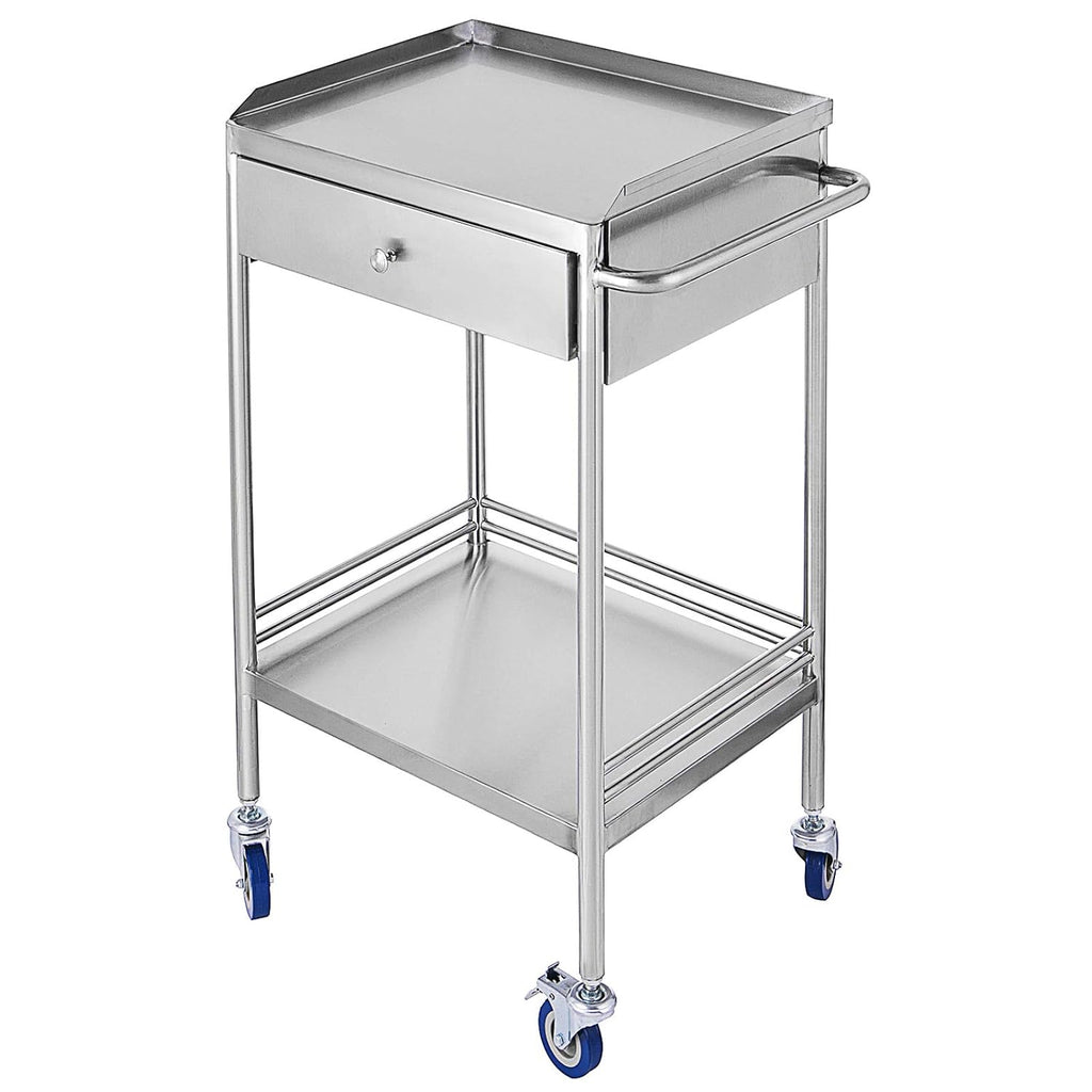 Stainless Steel Utility Cart with 2 Shelves and 1 Drawer U332