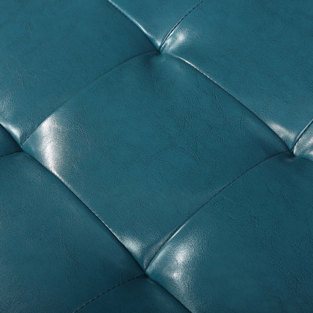 Teal PU Leather Storage Ottoman N28908