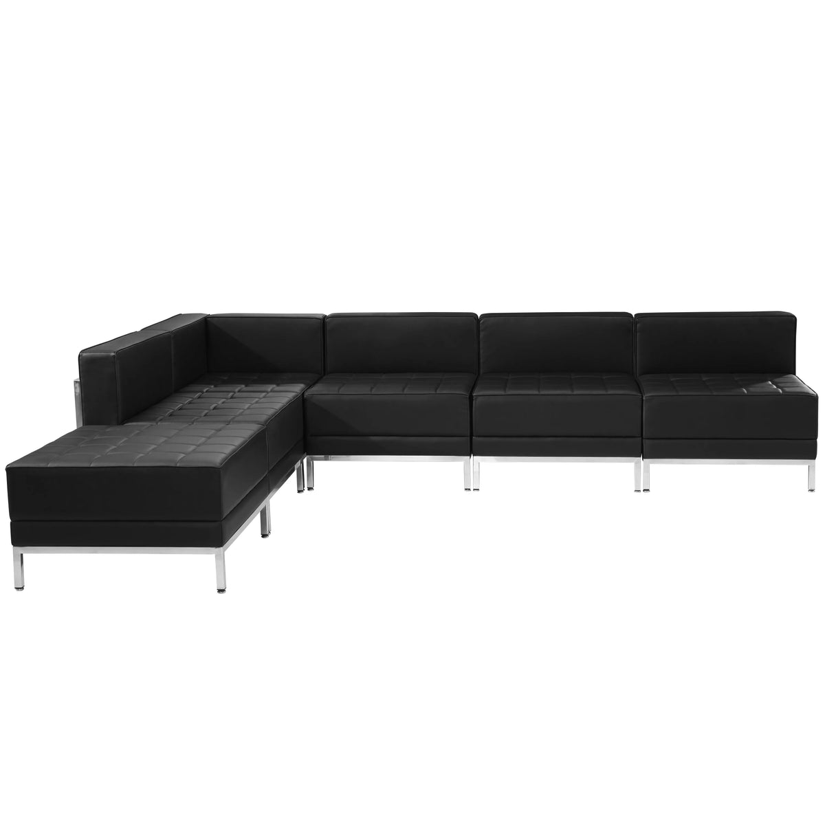 Black LeatherSoft 6 Pieces Sectional N34012