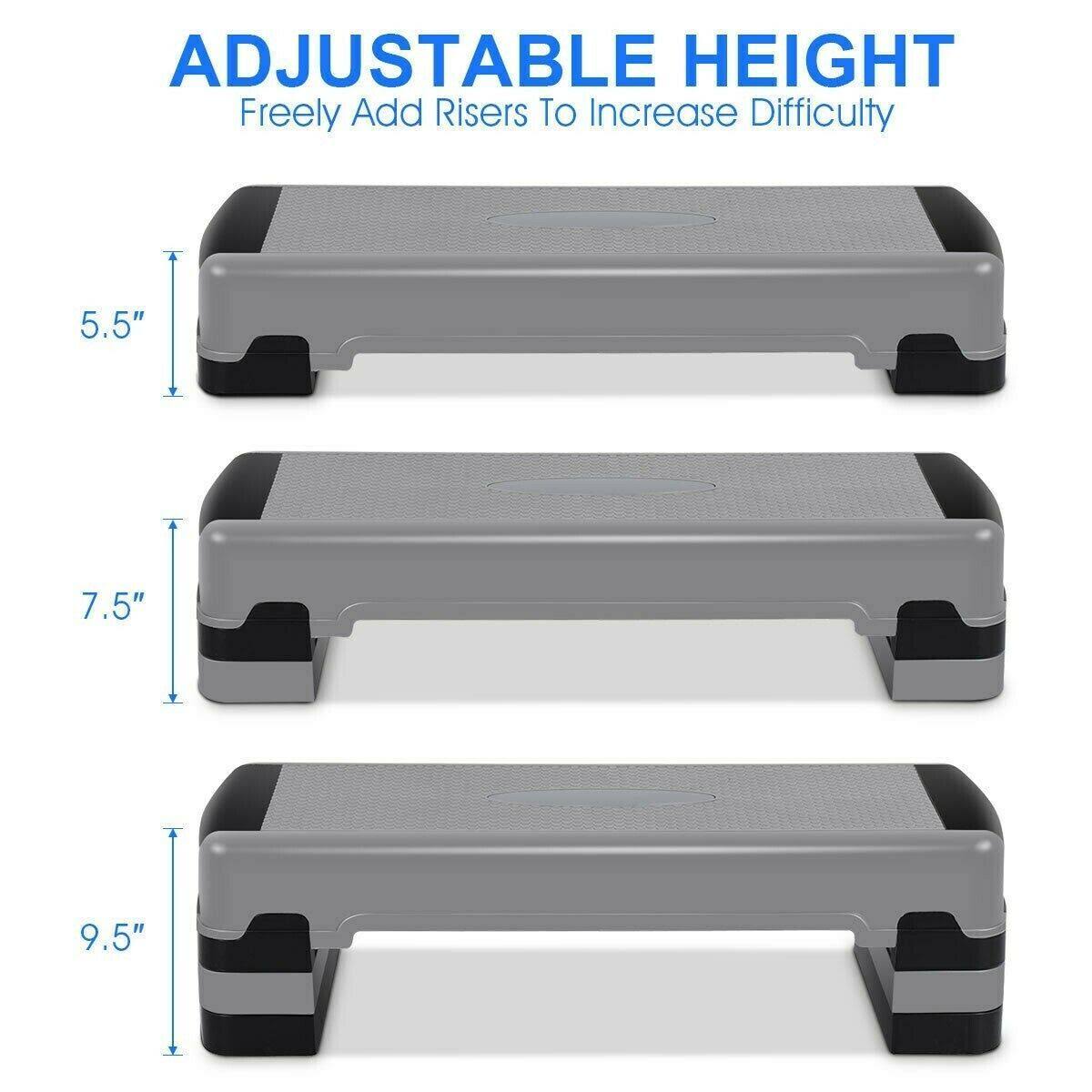 Adjustable Exercise Stepper with Risers R9886