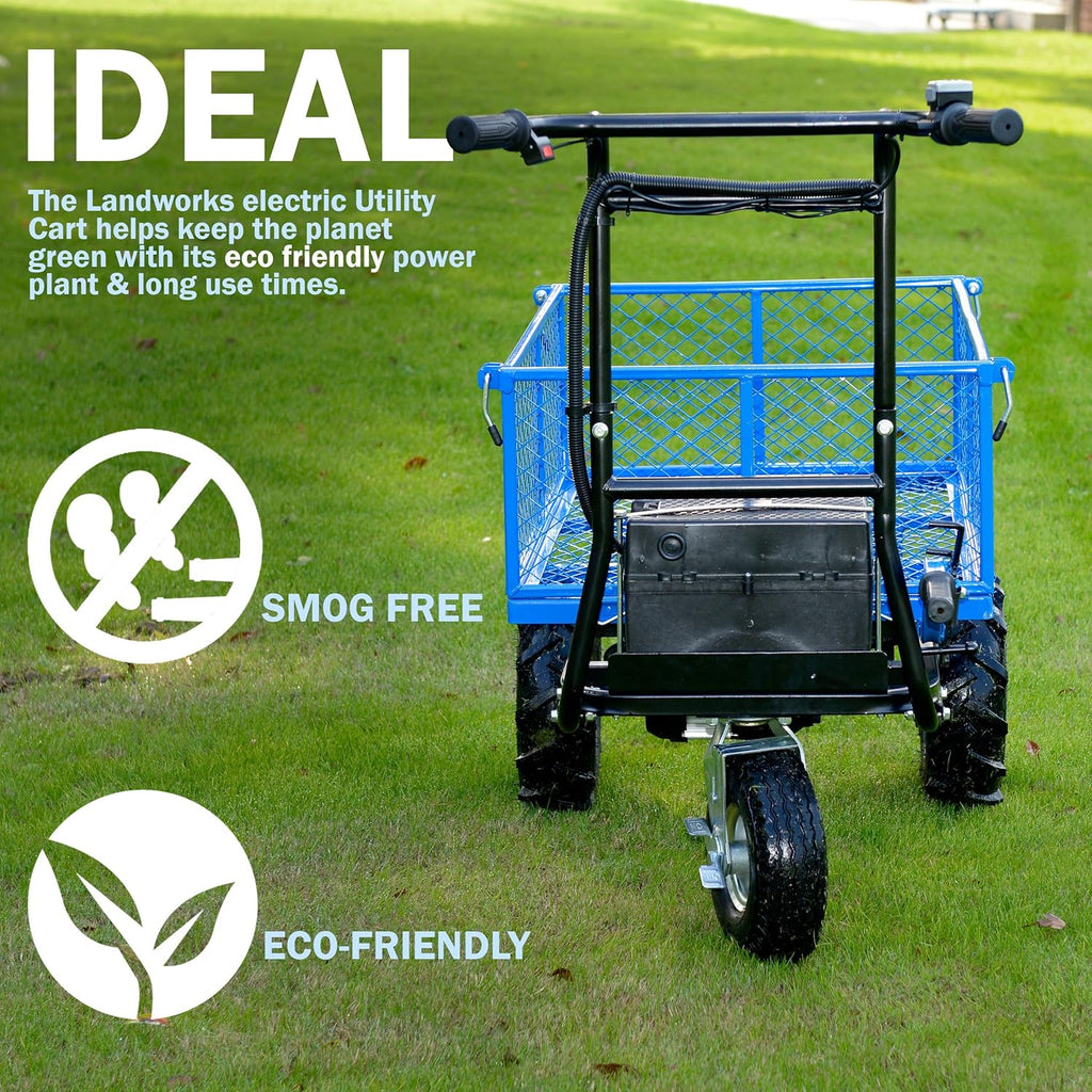 Electric Utility Cart Hand Truck 500W Battery Driven Max 500Lbs Load Y126400