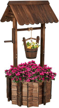 Wooden Wishing Well with Hanging Bucket P6255