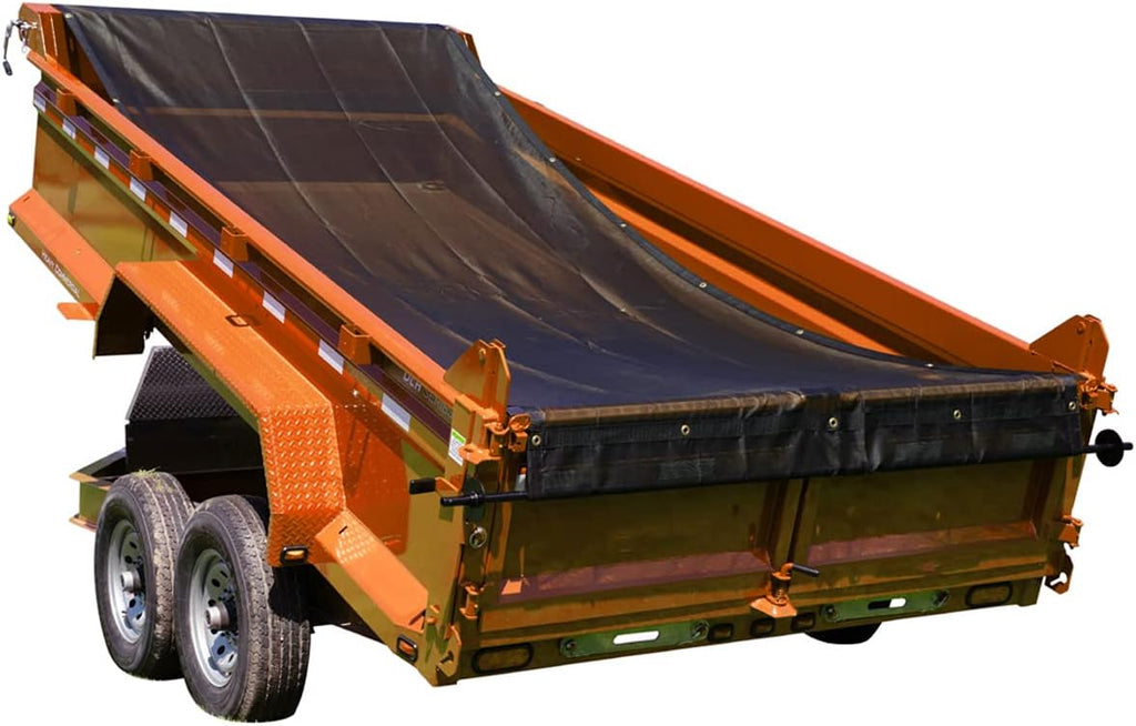 Dump Truck Tarp Mesh with Grommets, Heavy Duty Vinyl-Coated Fabric, 6'6''x15', Pack of 2 J222