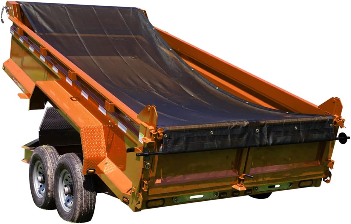 Dump Truck Tarp Mesh with Grommets, Heavy Duty Vinyl-Coated Fabric, 6'6''x15', Pack of 2 J222