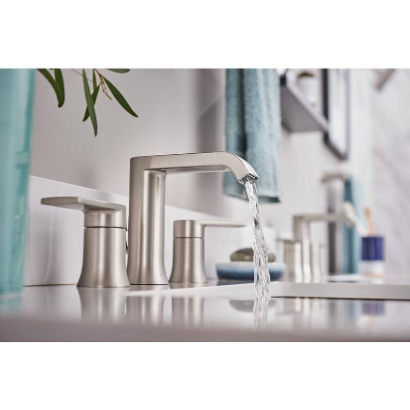 8 in. Widespread Double Handle Bathroom Faucet Brushed Nickel Q9872