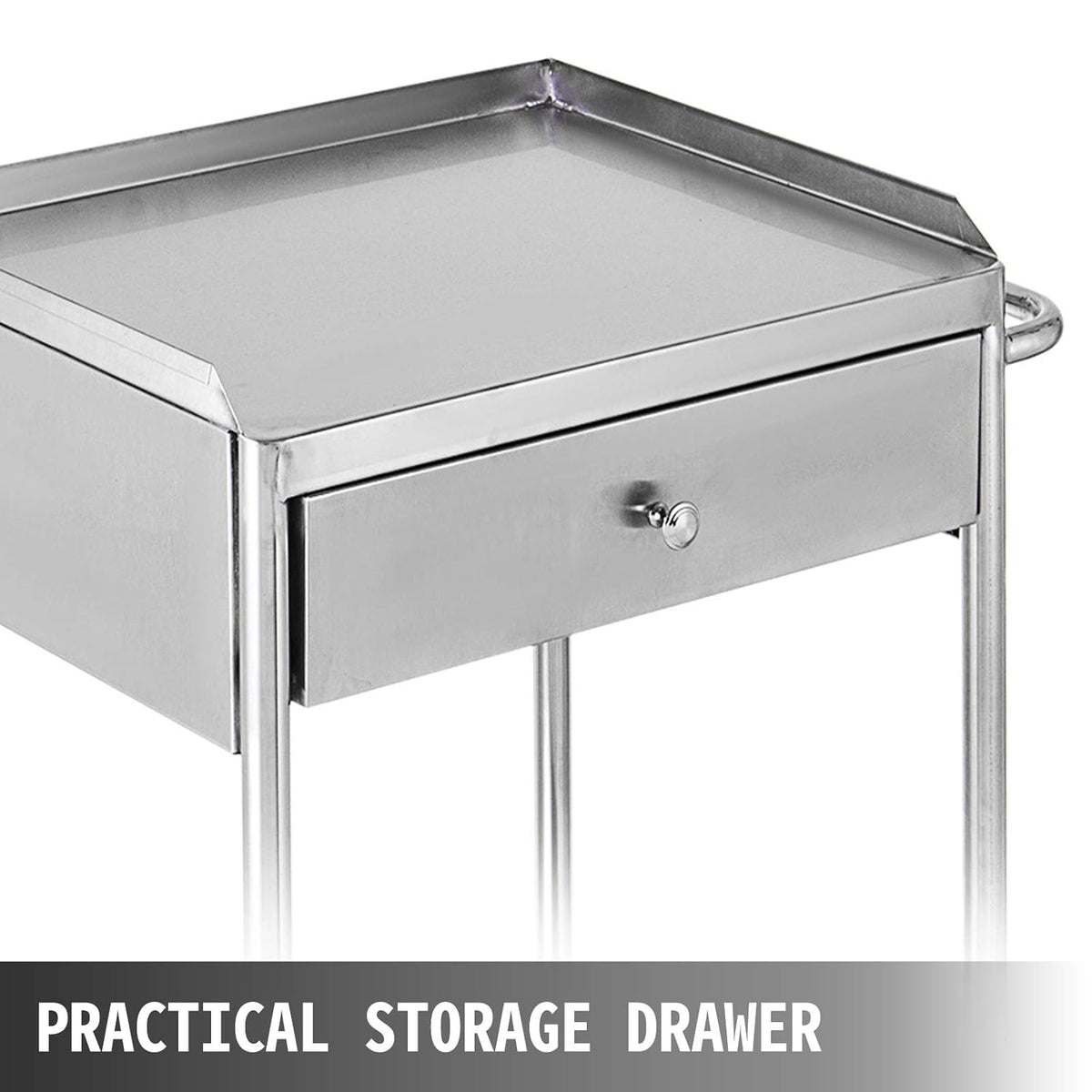 Stainless Steel Utility Cart with 2 Shelves and 1 Drawer U332