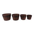 Round Wood Planters Set of 4 H91050