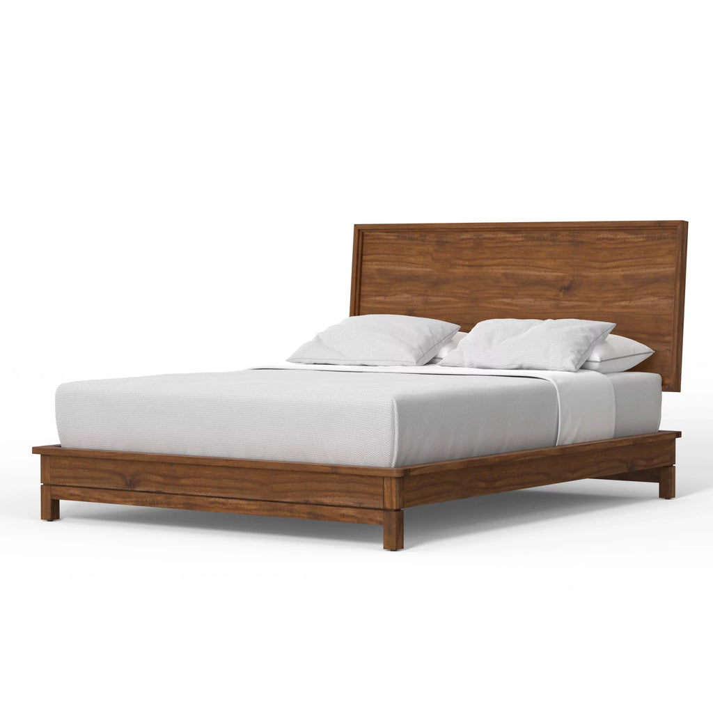 King Platform Bed in Honey Maple I767784