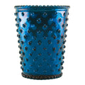 Hobnail Glass Candle Chrome Blue Winter Frost E24162