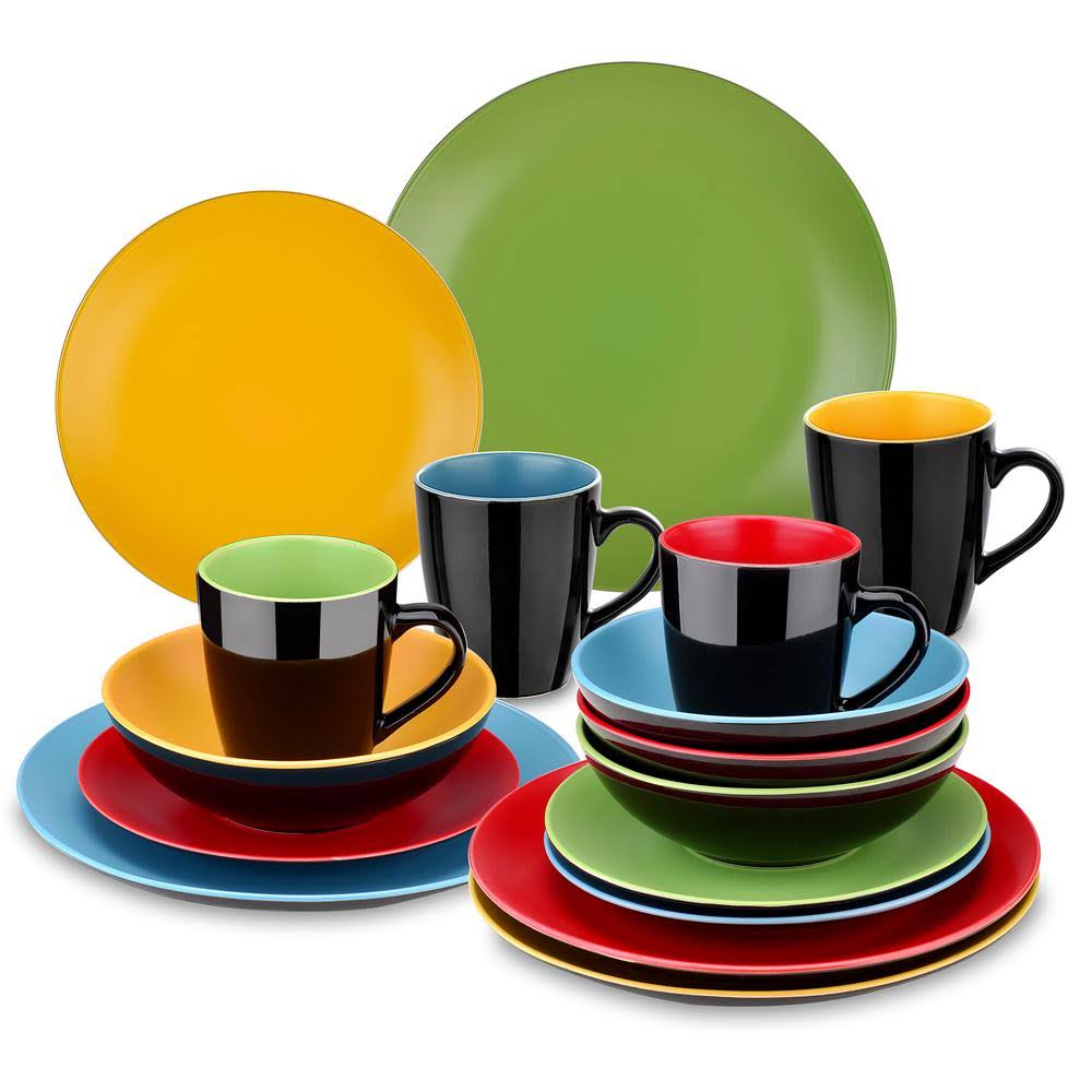 16-Piece Matte Stoneware Dinnerware Set T4692