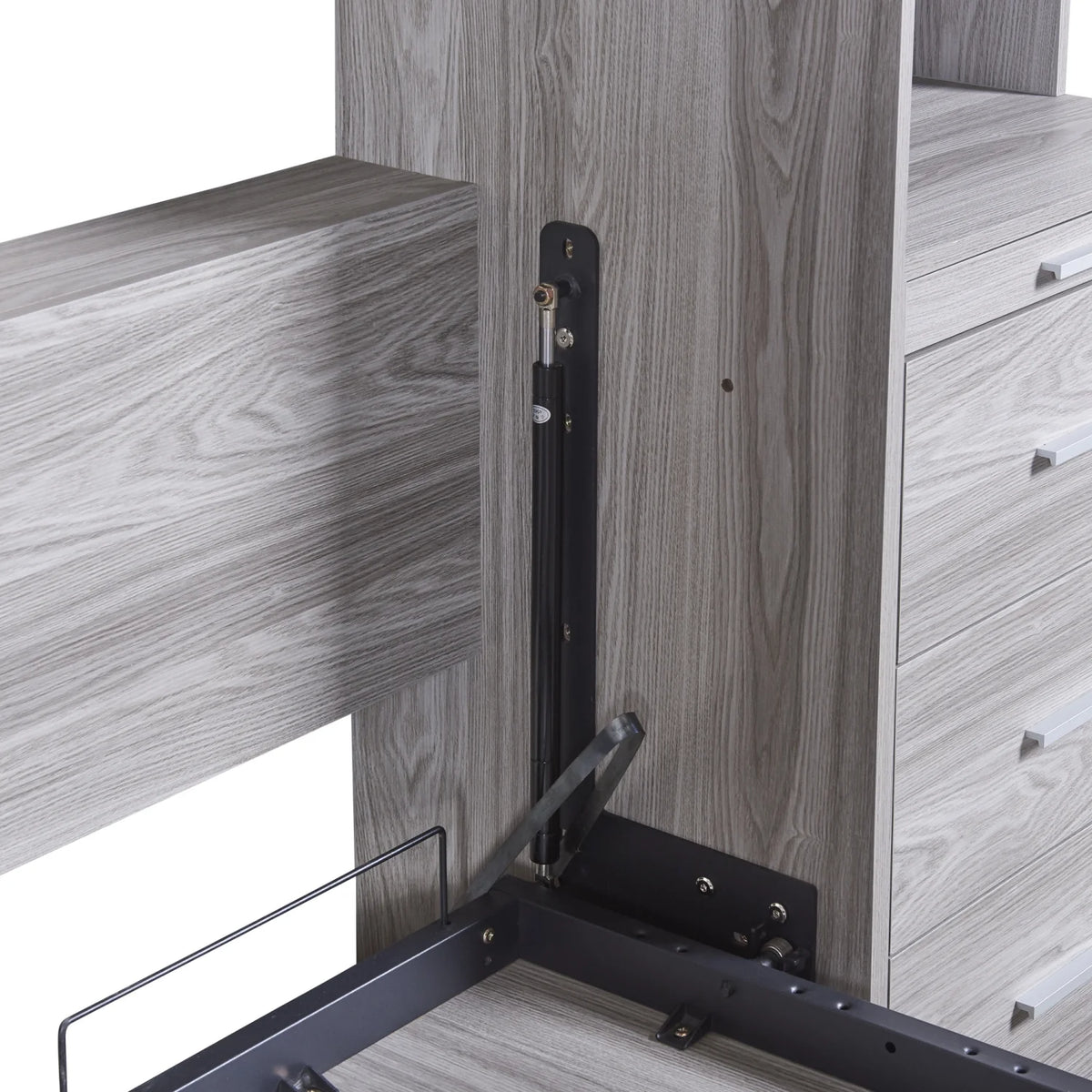 Twin Size Murphy Bed with Wardrobe and Drawers V678677