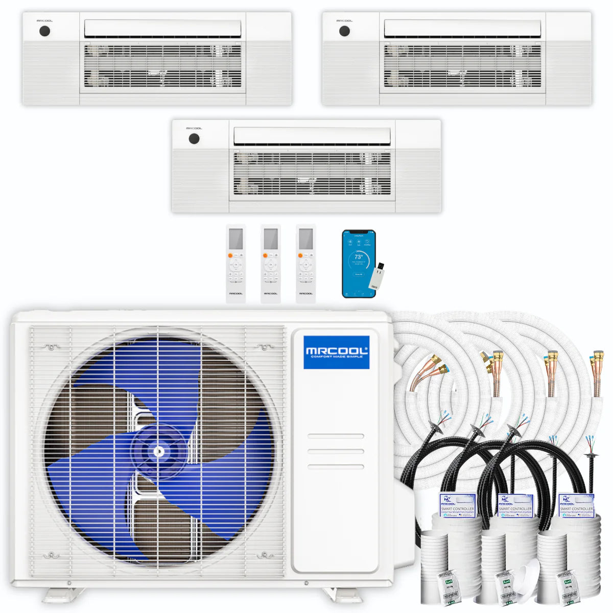 42,000 BTU 3 Zone Ceiling Cassette Ductless Air Conditioner and Heat Pump M80549
