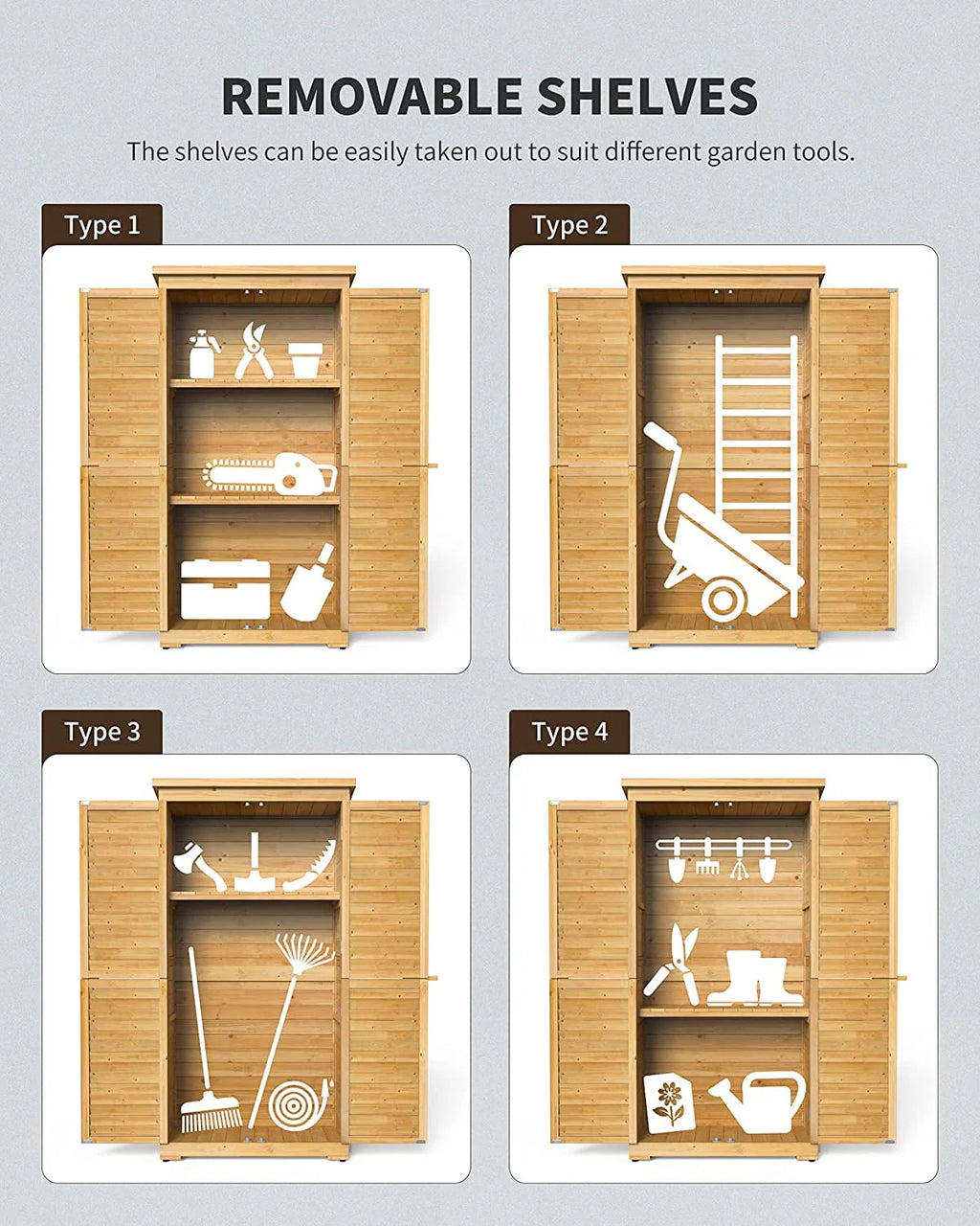 Outdoor Storage Cabinet with Asphalt Roof C443630