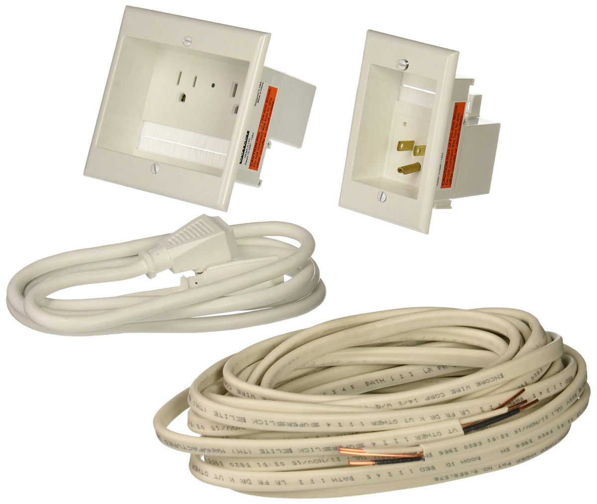 Dual In-Wall Cable Management for Wall-Mounted TVs, 24& Romex Cable L15525