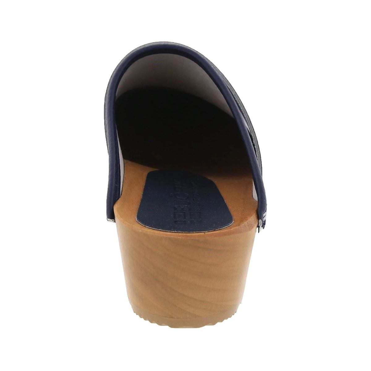 Navy Leather Open Back Clogs V85121