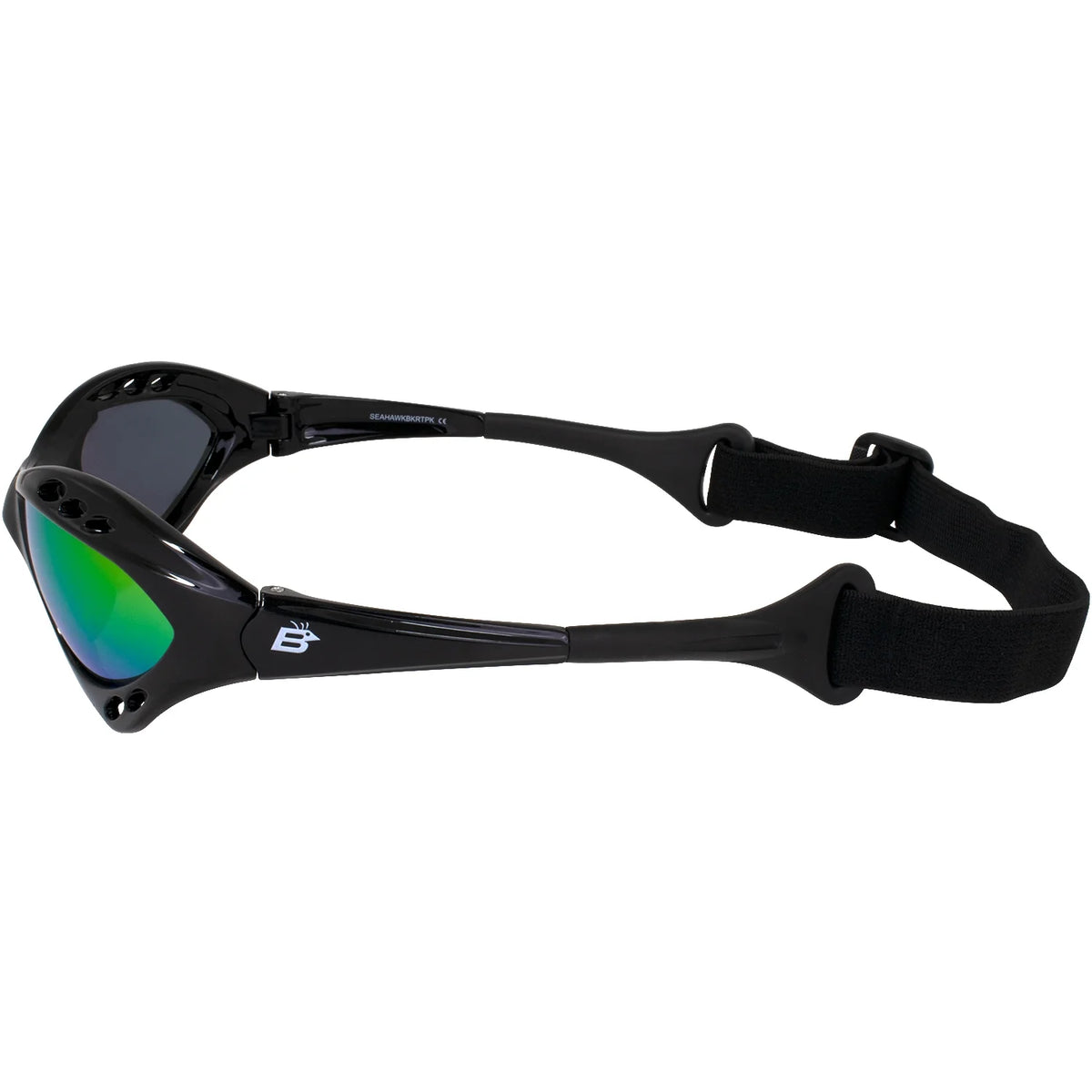 3 Pairs Padded Polarized Sunglasses with Strap Black Frame Blue Red Pink Mirror Lenses O56070