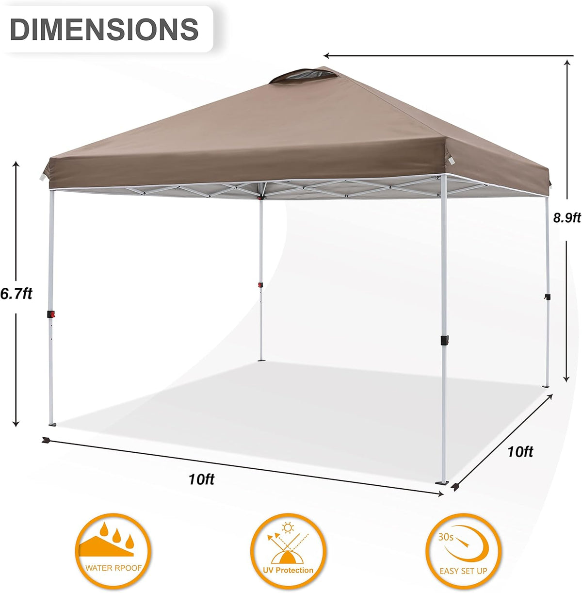 10X10FT Pop Up Canopy Tent with Wheeled Bag D756