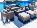 6-Piece Gray Wicker Patio Sofa Set with Coffee Table O635894