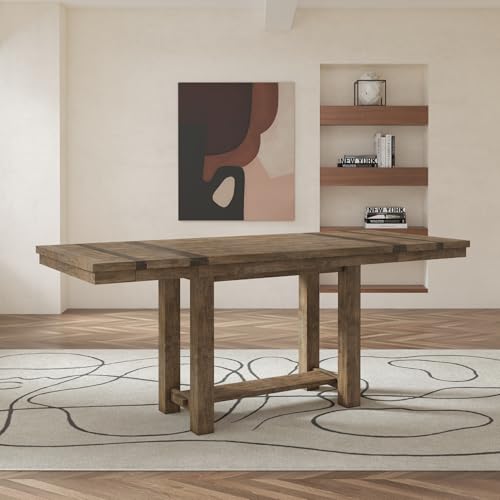 White Dining Extension Table with Trestle Base U179860