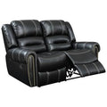 Black Leatherette Manual Reclining Loveseat N64913