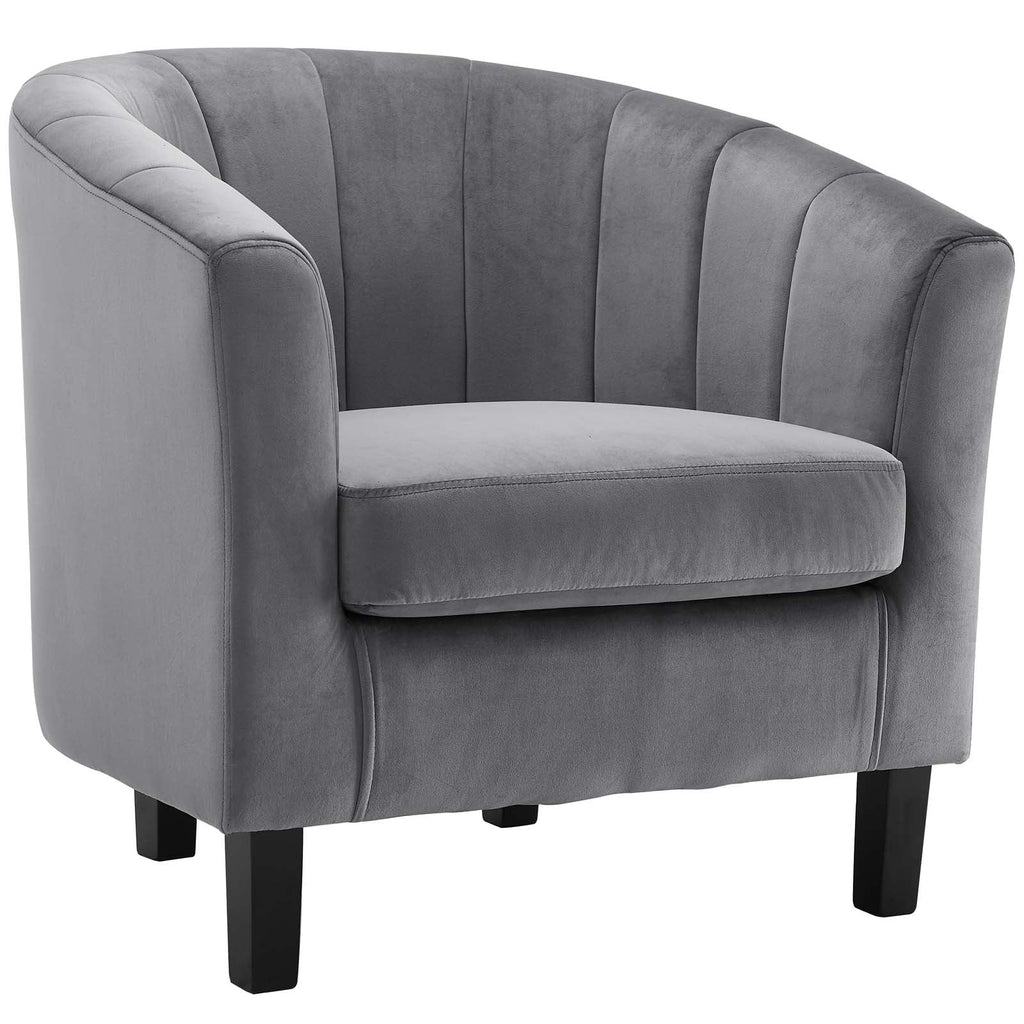 Gray Performance Velvet Armchair Set of 2 A37718