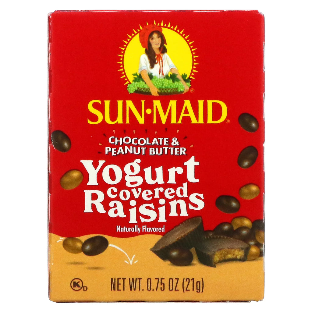 Yogurt Covered Raisins Chocolate & Peanut Butter 6 Boxes O699