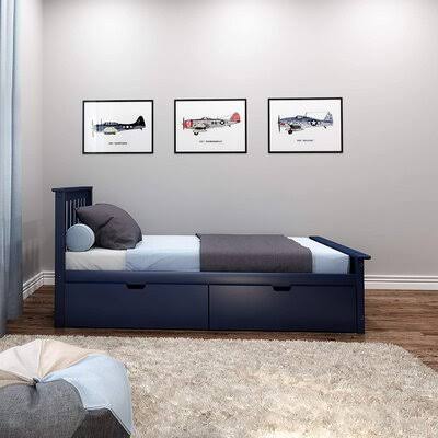 Blue Twin Solid Wood Bed Frame L48108