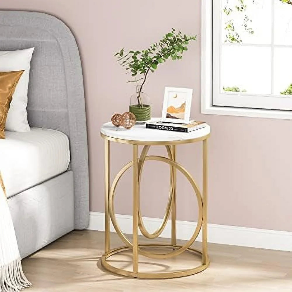 Round End Table Set of Two with Wood Top P650