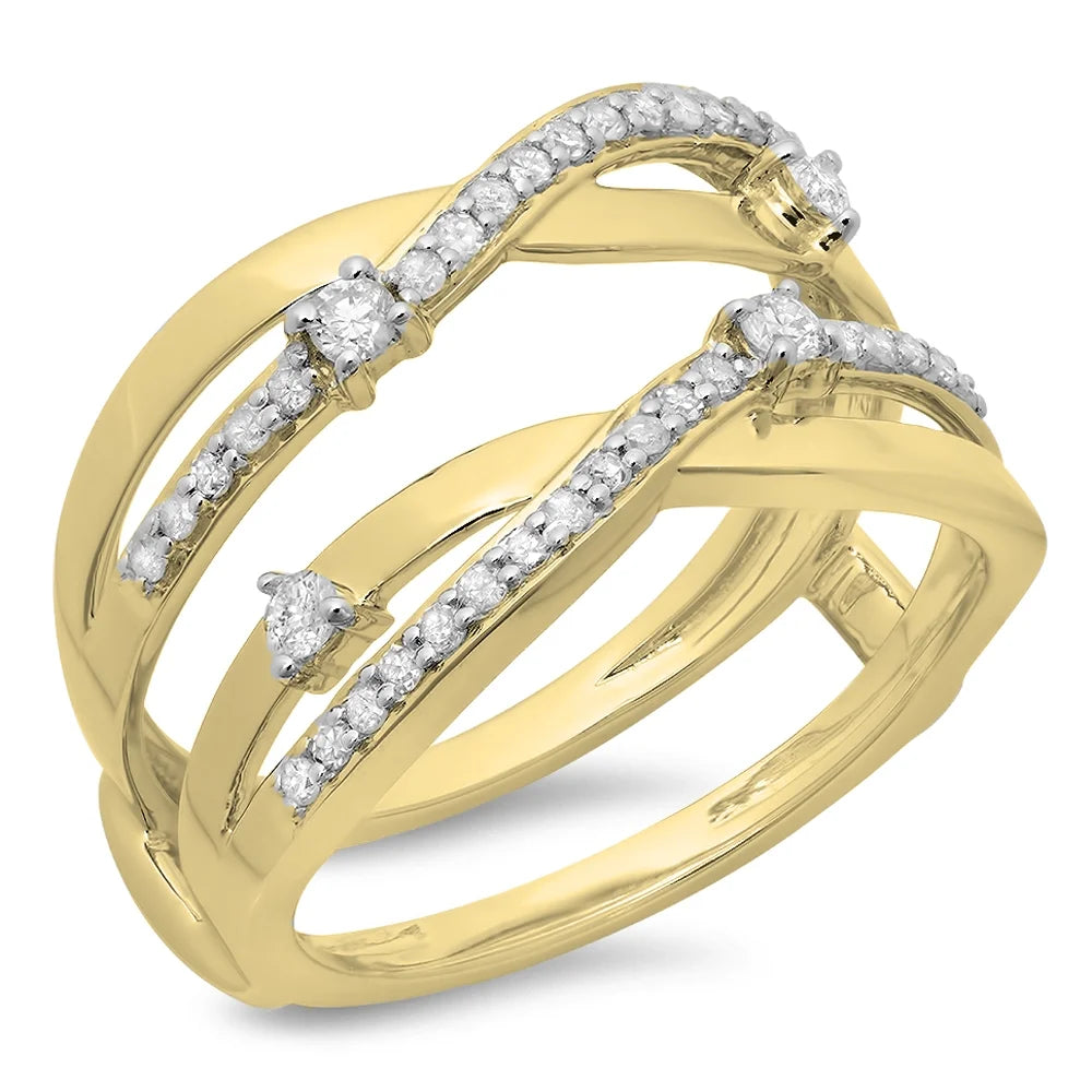 14K Yellow Gold Diamond Wedding Band Ring, Size 10 J400154