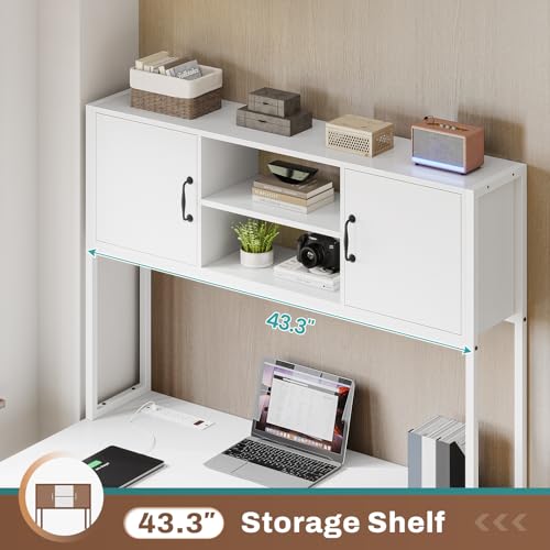 Black L Shaped Computer Desk with Fabric Drawers and Power Outlet S7207
