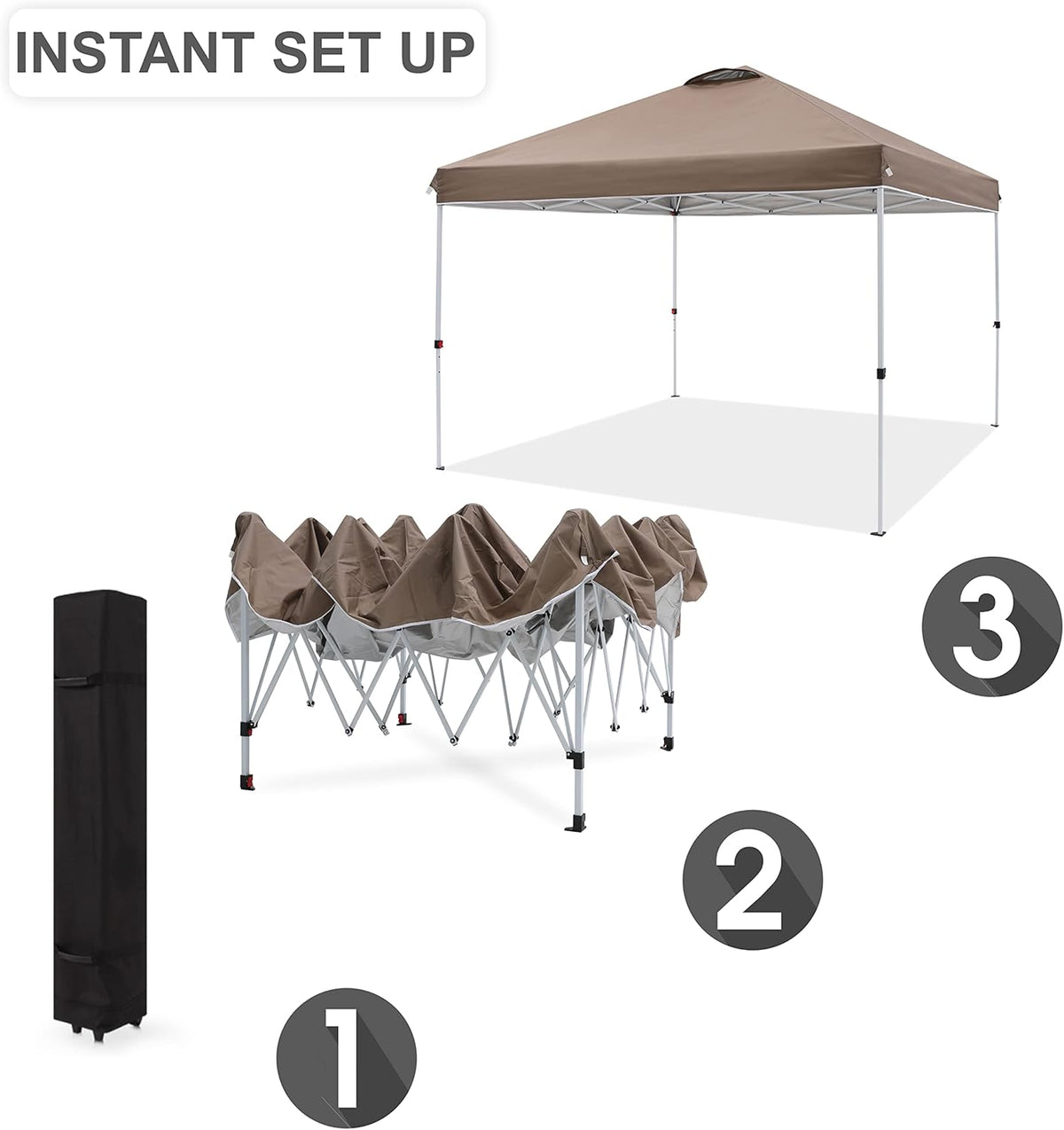 10X10FT Pop Up Canopy Tent with Wheeled Bag D756